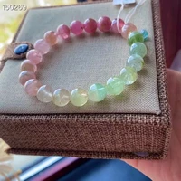 natural colorful tourmaline clear round bracelet bangle 9mm rainbow green red tourmaline stretch bangle aaaaaaa