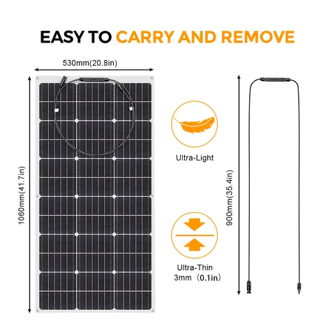 XINPUGUANG гибкая солнечная панель 100W 12V 24V