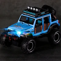 128 jeep wild gladiator big tire alloy pickup off road vehicle model alloy car model decoration sound and light pull back toy