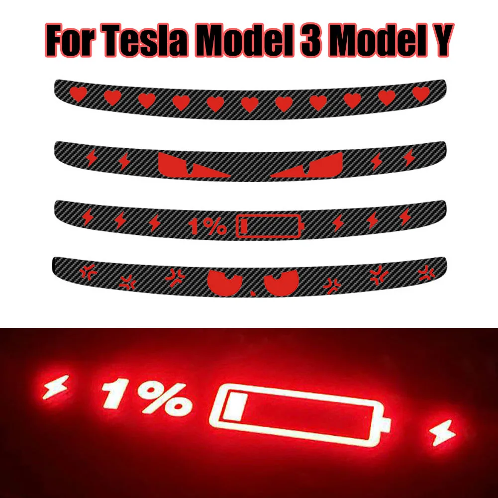 Фото Для Tesla Model 3 Model Y, проекционная плата стоп-сигнала с высоким креплением, мягкая доска из ПВХ, нашивка стоп-сигнала, простая установка, аксессуары №2