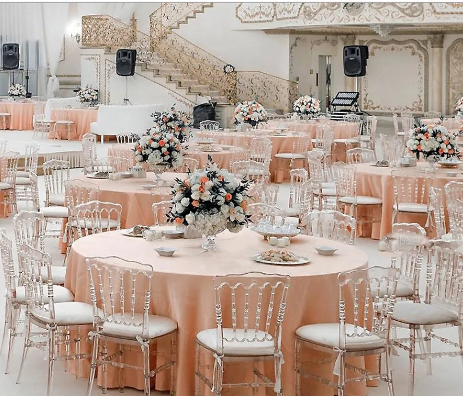 Wedding Clear Acrylic Chair Banquet Crystal Seat Family Hotel Dining Room Chair Decoration 4pcs