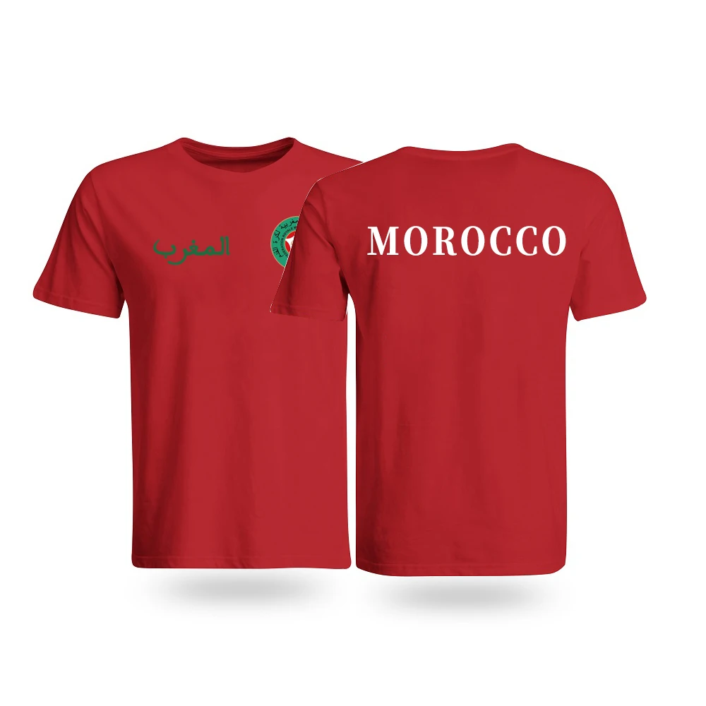 T-shirt surdimensionné en coton  drapeau marocain  pour hommes et femmes  Fans de Football  cadeaux