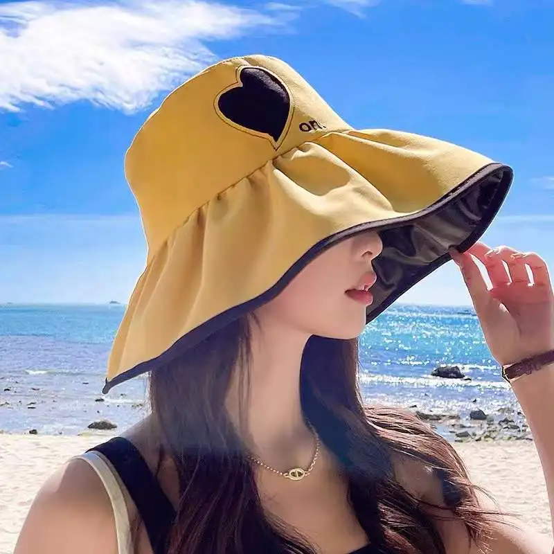 

Summer Hats For Women Big Brim Black Glue Fisherman Hats For Women Hat Paja Girl Beach Hats Travel Uv Hat Face Covering Sunhat