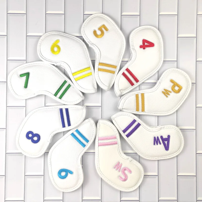 

Golf Iron Cover Cover Irons Club PU Leather Golf Head Cover Golf Accessories Magnet Closure 10 Piece Set