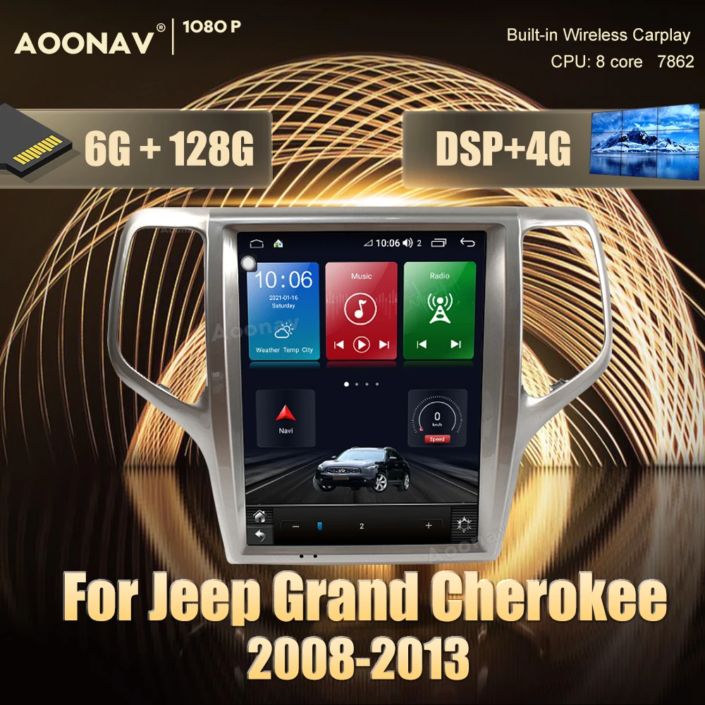 Автомагнитола 2 din Android GPS мультимедийный плеер для Jeep Grand Cherokee 2008-2013 автомобильная