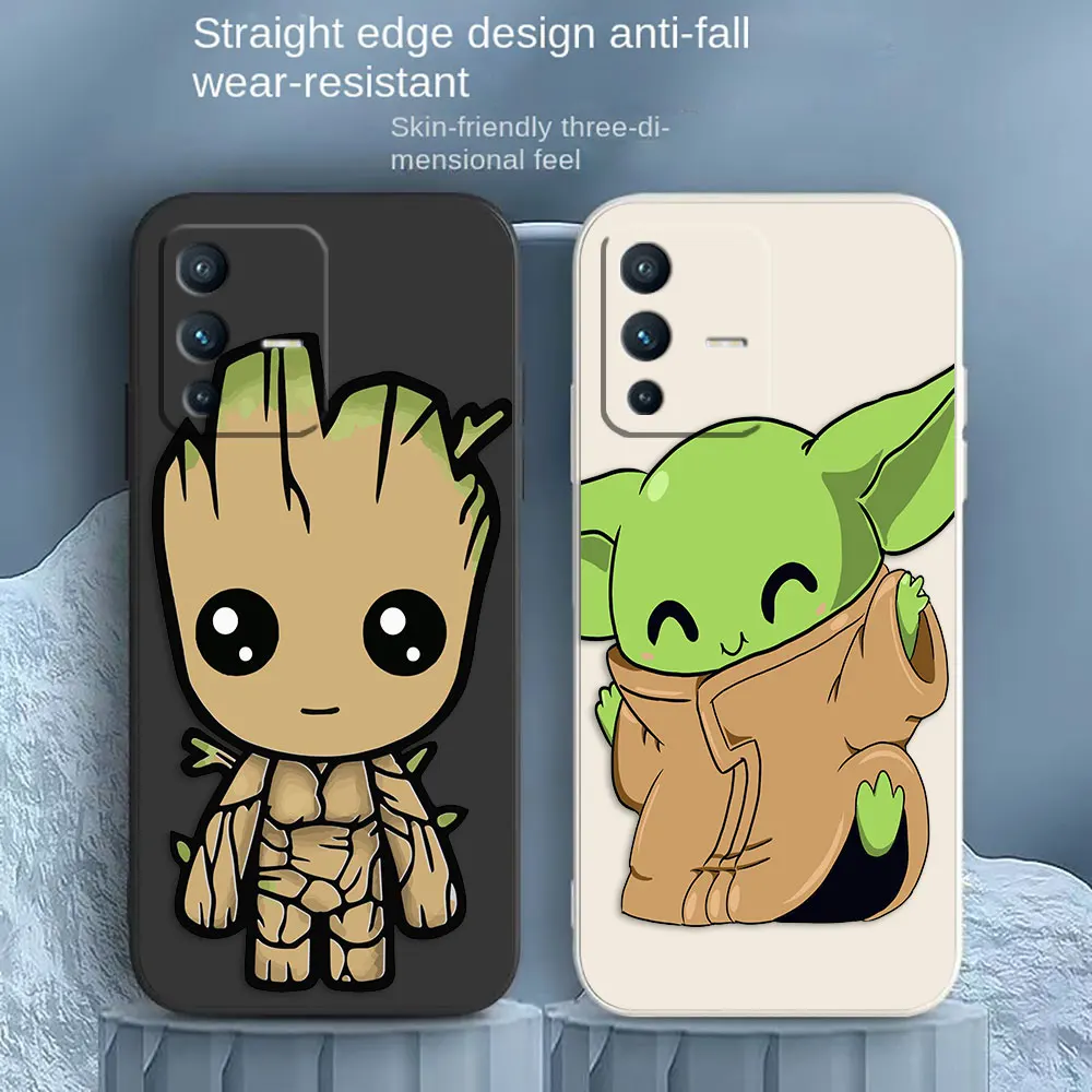 

Marvel Groot Baby Yoda Phone Case For VIVO S5 S6 S7 S9 S9E S10 S12 S15 S16 S16E T1 T2X V15 V20 V21 V23 PRO 5G Case Funda Shell