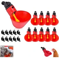6pcset feed poultry water drinking cups plastic chicken hen plastic automatic drinker feeder