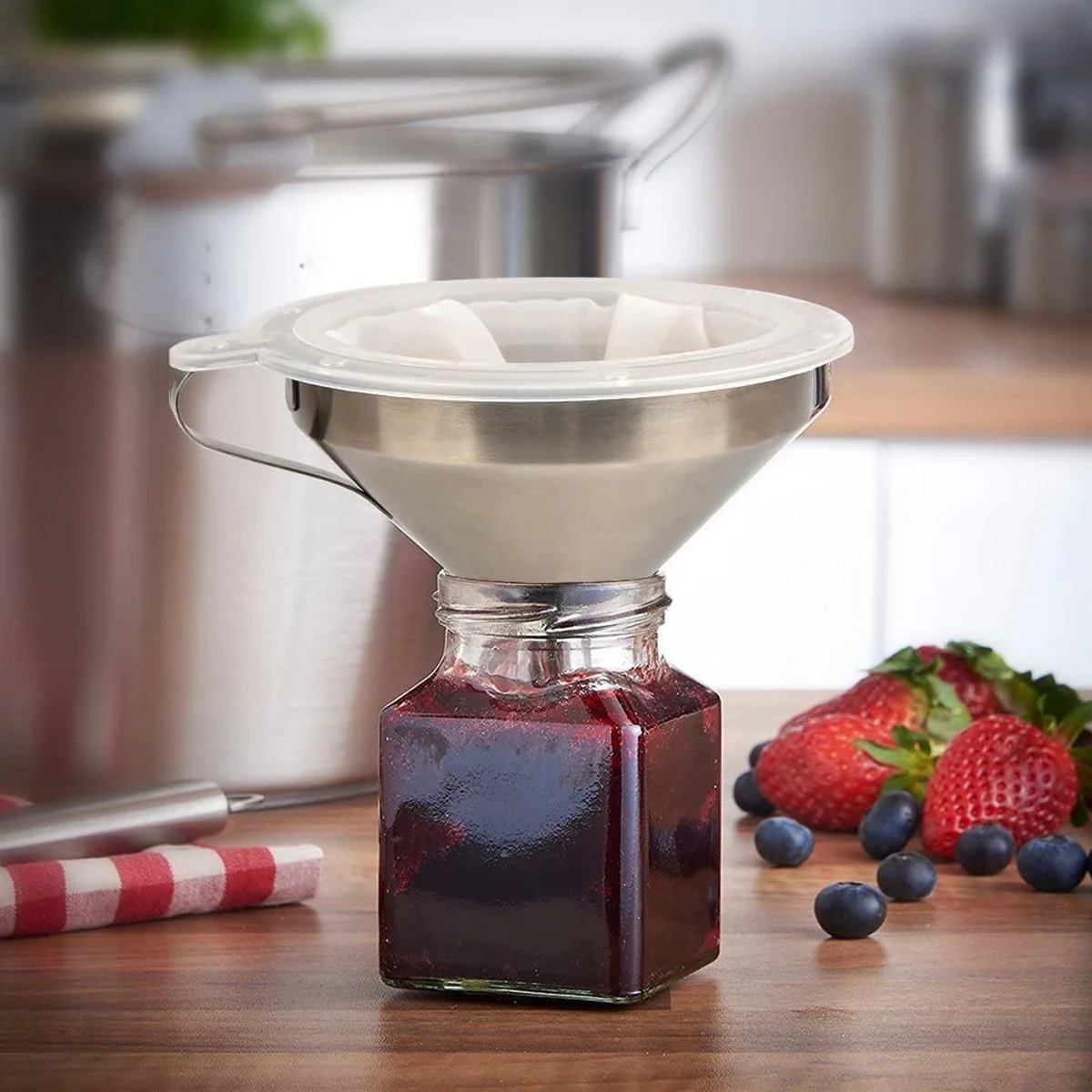 

Food Filter Mesh Funnel Filter Mesh Oil Boiled Water Filter Screen Kitchen Funnel for Soy Milk (200 Mesh)