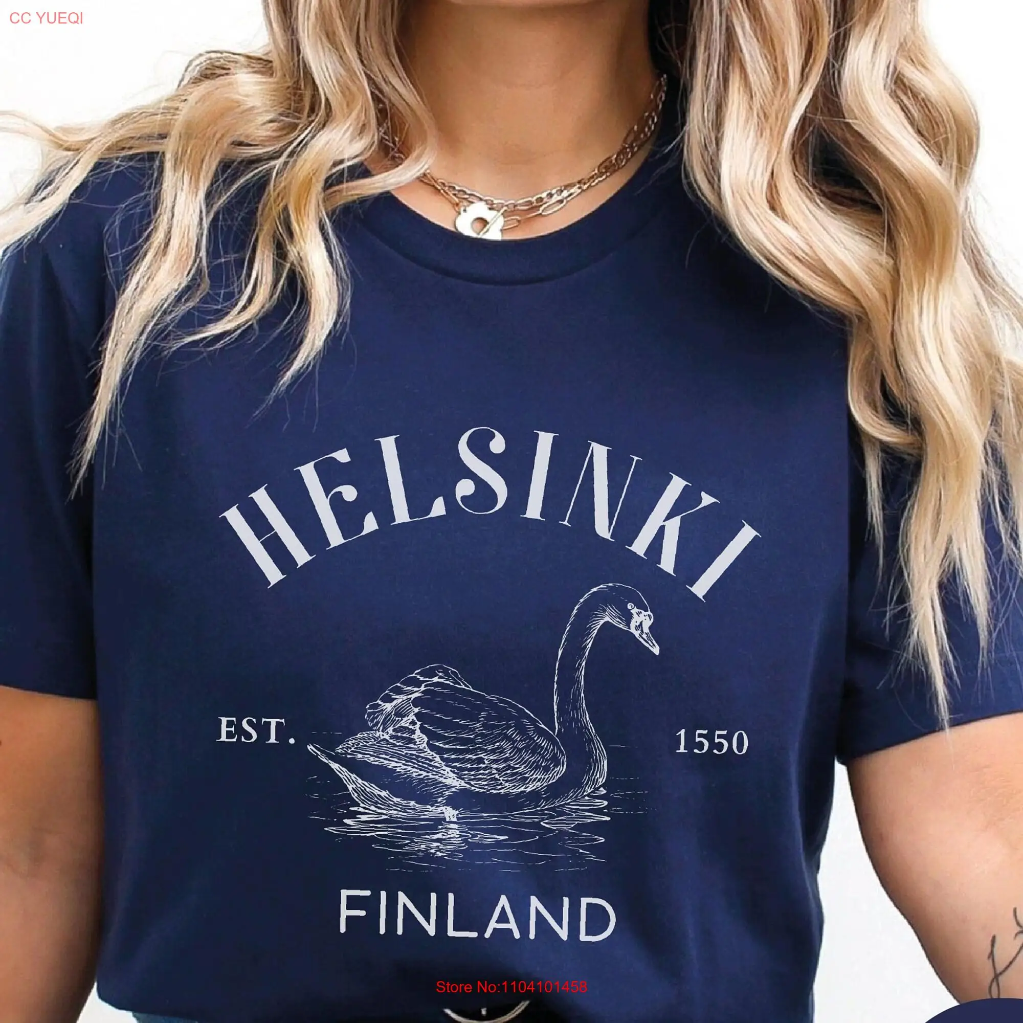Футболка Хельсинки свитер пуловер с круглым вырезом финские подарки сувенирная