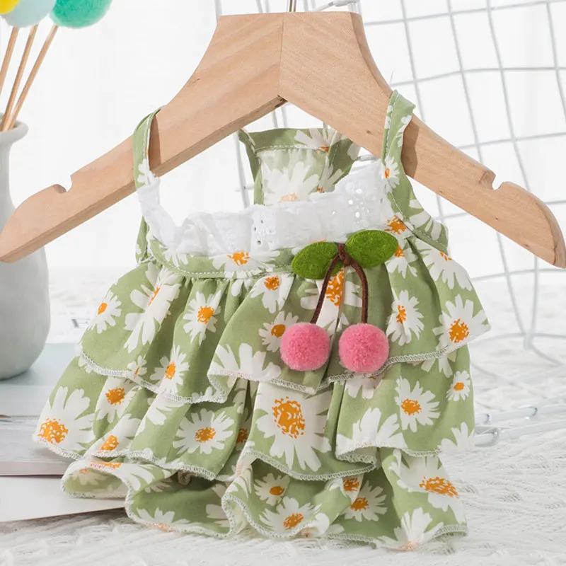

Spring Summer Pet Clothes Kitten Puppy Floral Princess Skirt Small and Medium-sized Dog Cute Vest Sweet Skirt Chihuahua Maltese