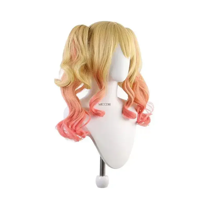 A Project Sekai красочная сцена Тенма Саки парик для косплея 56 см желтый розовый косплей