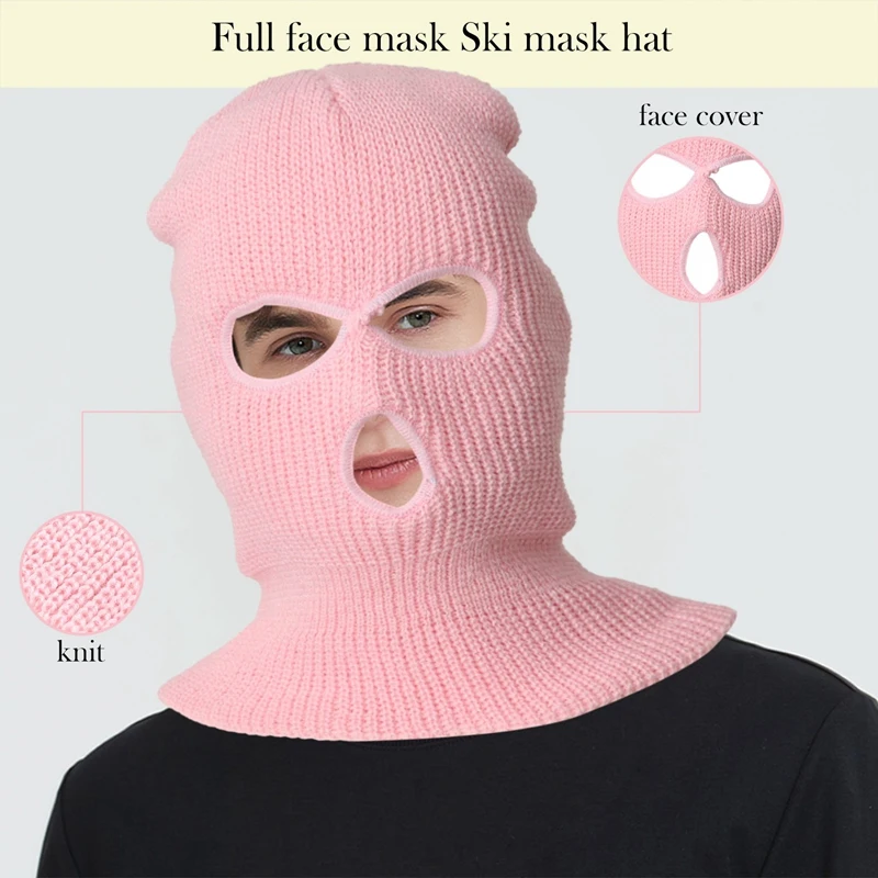 Полностью закрывающая лицо Лыжная маска головной убор с 3 отверстиями ...
