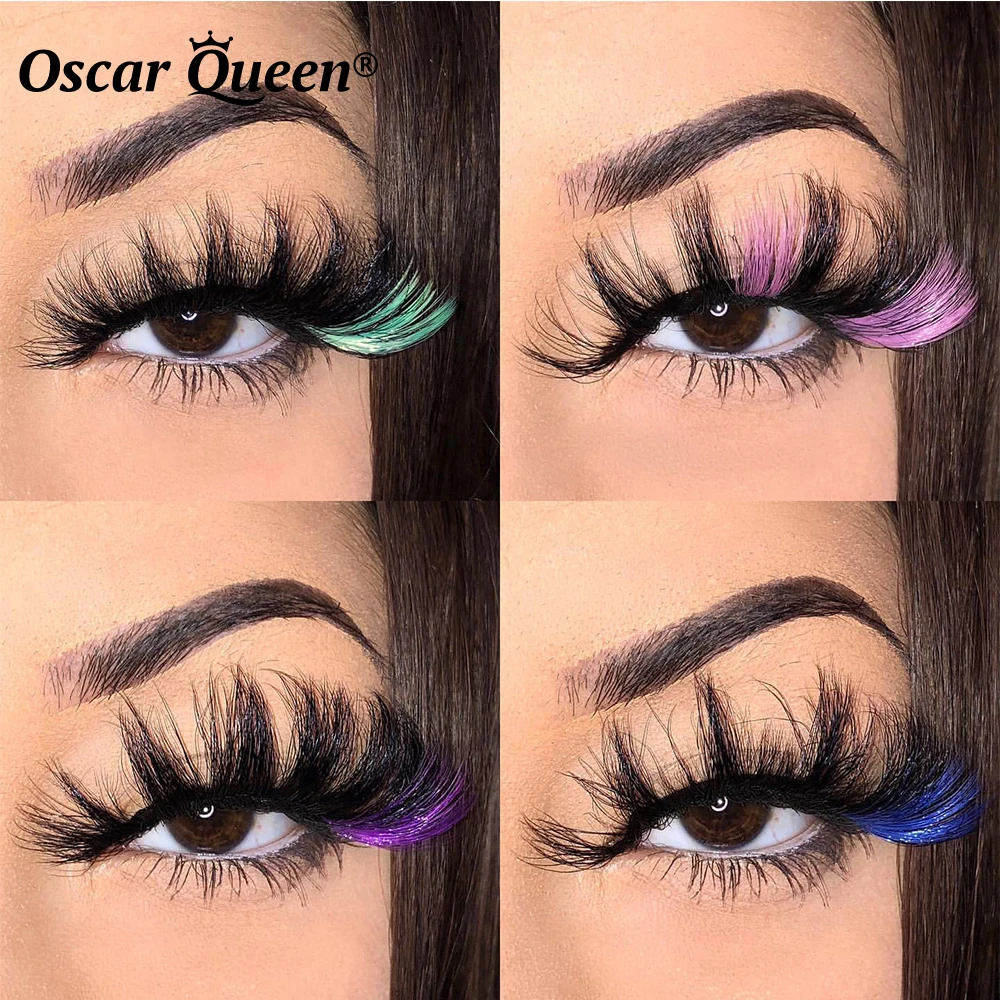 

Mix Color 10/30/50 Pairs Fales Eyelashes 3D 5D 25MM Colored Mink Lashes Bulk Wholesale Colorful Lash Extension Supplies Makeup