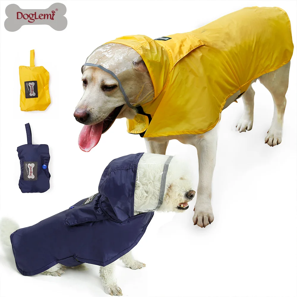 

Pet Waterproof Nylon Rain Clothes Dog Raincoat Golden Retriever Raincoat Impermeable Hooded for Small and Big Large Dogs