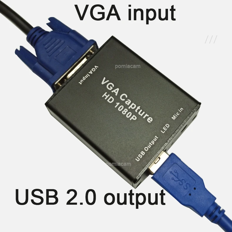 Переходники VGA-USB 1080P с картой видеозахвата VGA DVR поддержка стандарта UVC/UAC