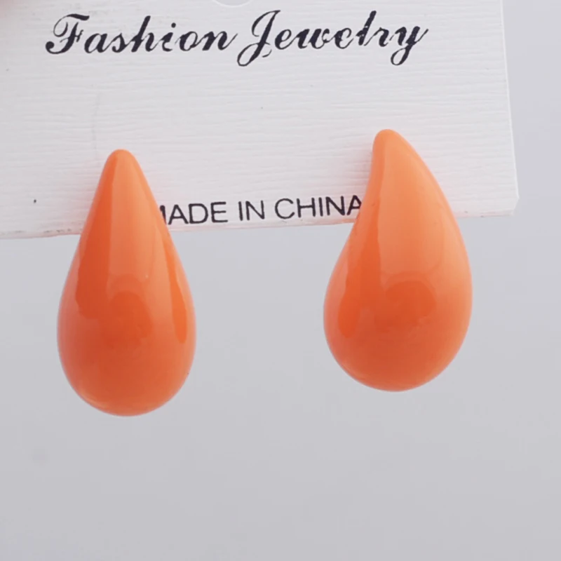 Модные серьги в виде капель воды для женщин розовые синие оранжевые красные