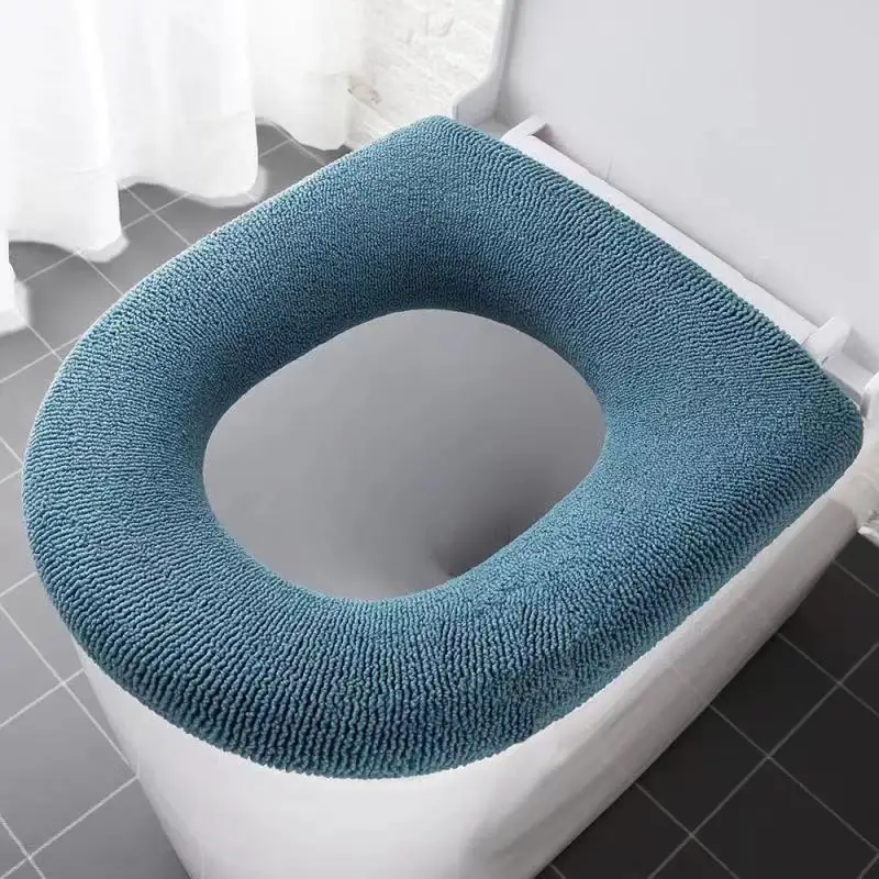 Universal Toilet Seat Cover Pure Color Pumpkin Pattern Closestool Mat Soft Warm Toilet Seat Cushion Bathroom Toilet Accessories