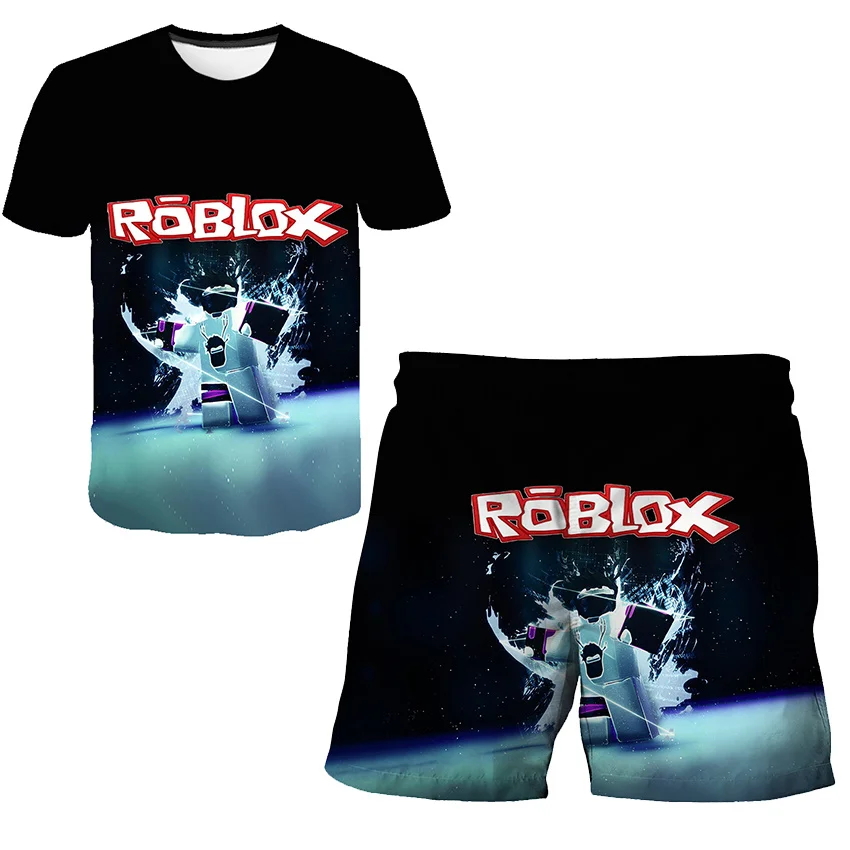 

Fashion Baby Boy's Game Robloxing Suit Summer Casual Clothes Set Top Shorts 2PCS Baby Clothing Set for Boys Suits Kids Clothes