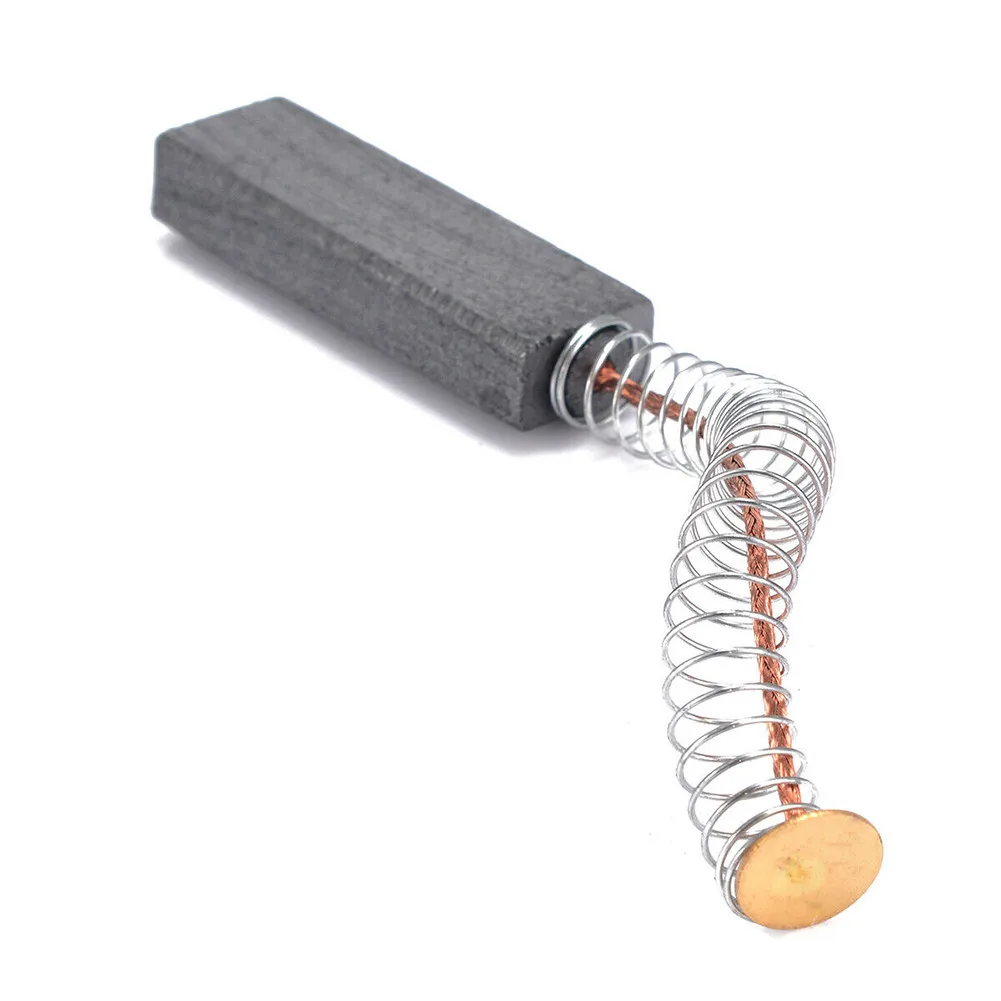 

6pcs Motor Carbon Brush Black And Gold Brass Spring Seat Copper For Electric Replacement Kit Spring Using Phosphor