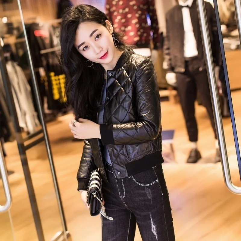 

2023Leather jacket,Fashion High Quality Real Sheepskin Leather Jacket Women 90% White Duck Down Leather Down Jacket Female Winte