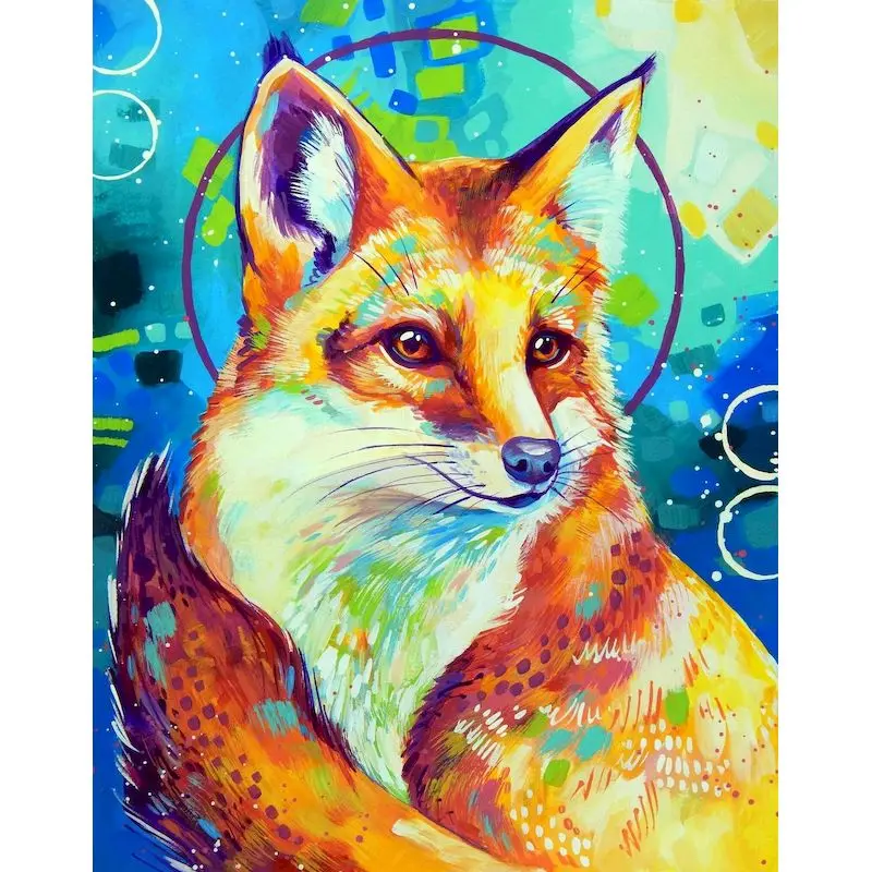 

GATYZTORY Oil Painting By Numbers Fox 60x75cm DIY Paint By Numbers On Canvas Animals Frameless Handpaint Home Decor Wall Art