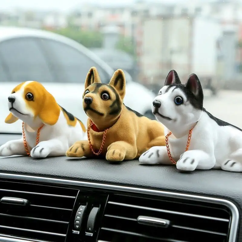 

Car Doll Husky Beagle St Bernard Shepherd Shake Head Dog Decoration Car Interior Decoration Cute Creative Gift Tabletop Ornament