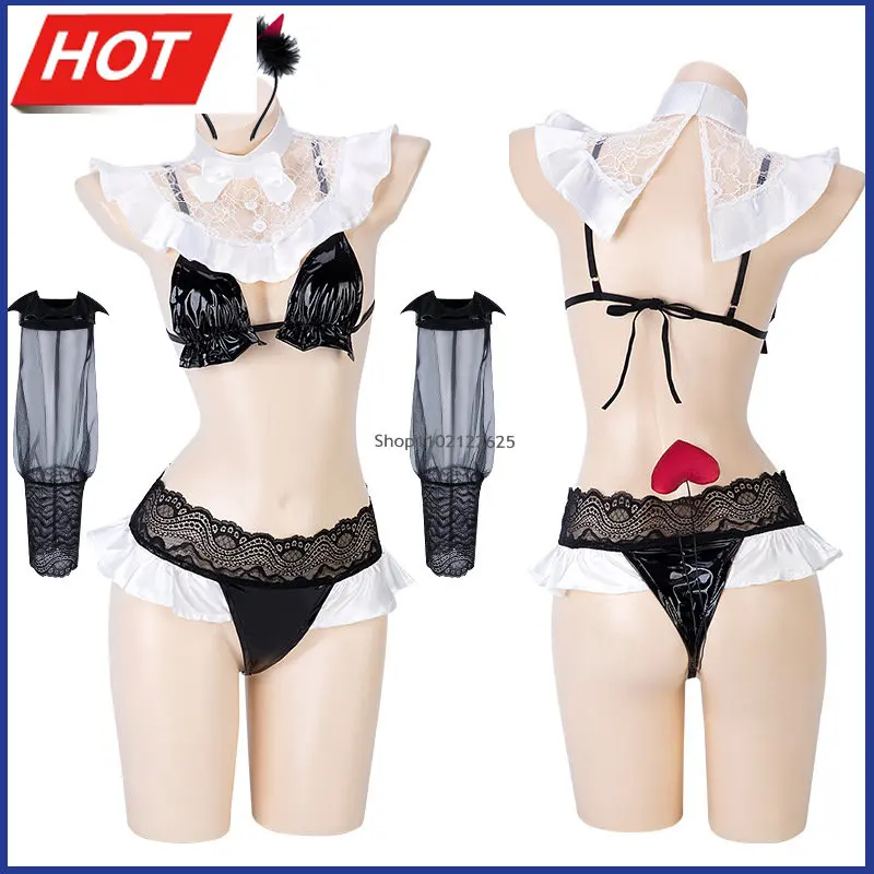 

Аниме Rizu Kyun Хэллоуин Карнавал ночь демон горничная униформа с хвостом мой платье дорогая косплей Дьявол девушка кружевной кожаный наряд