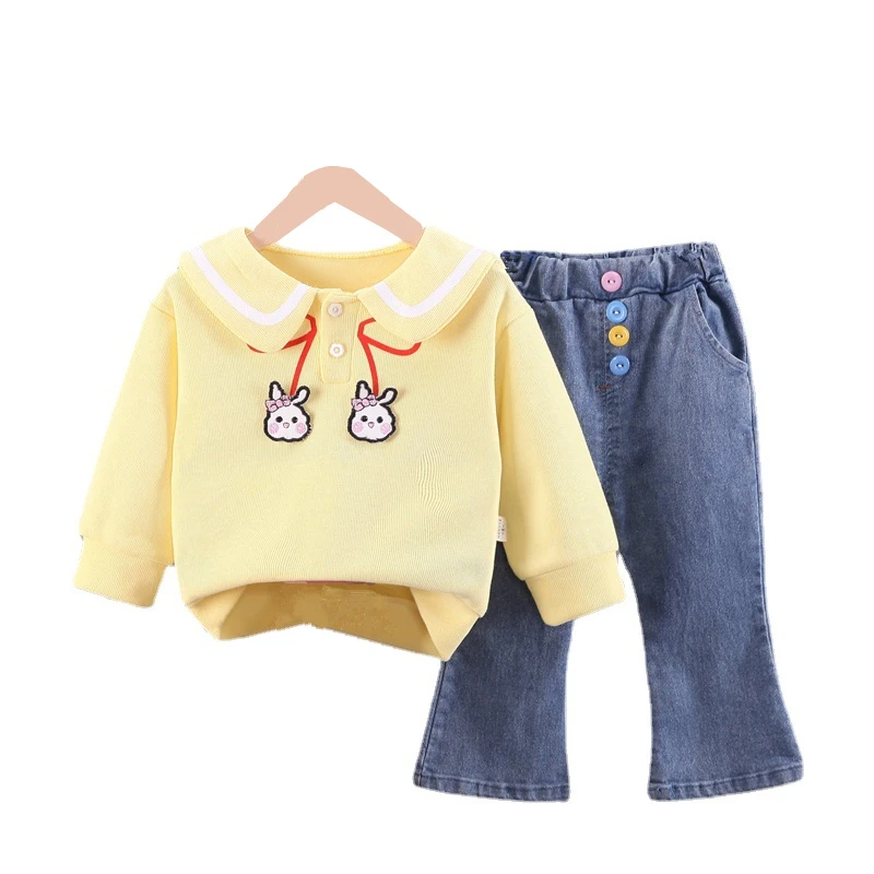 

New Spring Autumn Fashion Baby Clothes Suit Children Girls Casual T-Shirt Pants 2Pcs/Sets Toddler Cotton Costume Kids Tracksuits