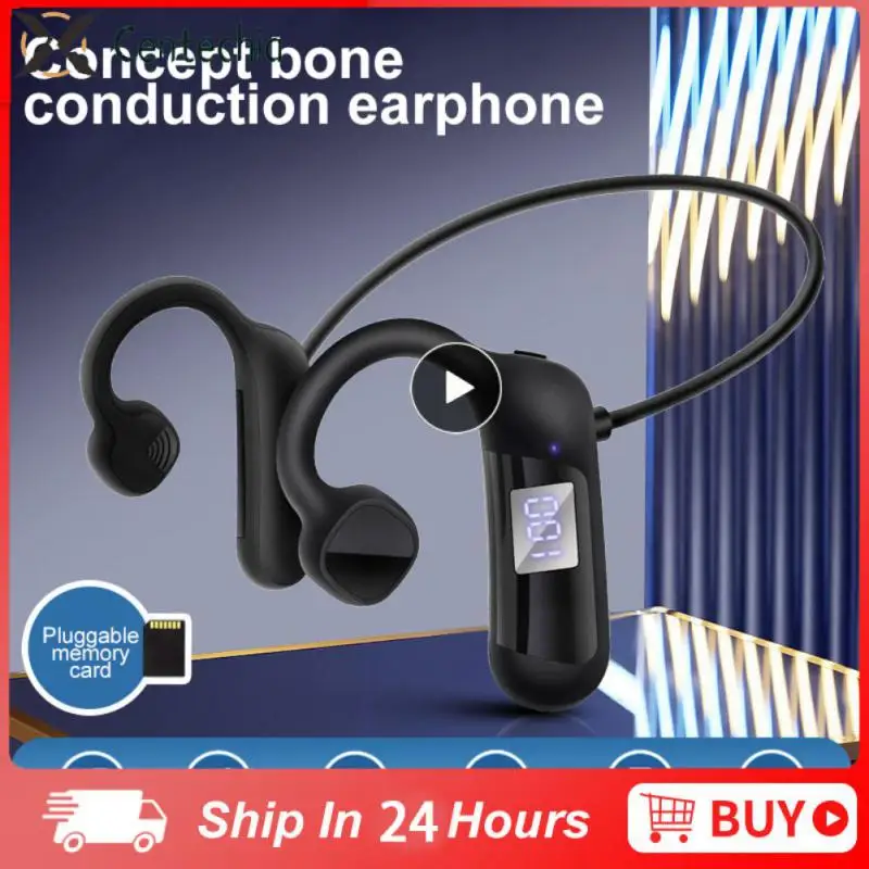 

Portable Bone Conduction Headset Support Tf Card Waterproof Wireless Headphone 5.0 With Digital Power Display Akz-g1