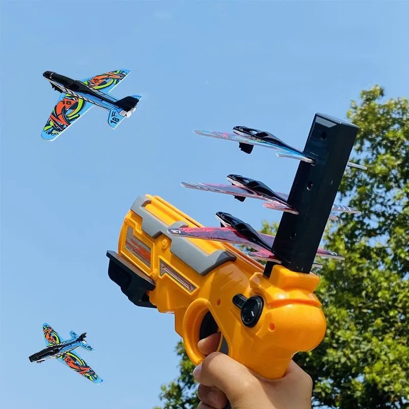 

Boy Foam Catapult Airplane Children Outdoor Toy Hand Throwing Launcher Glider Model Bubble Catapult Plane Aircraft Game Toy