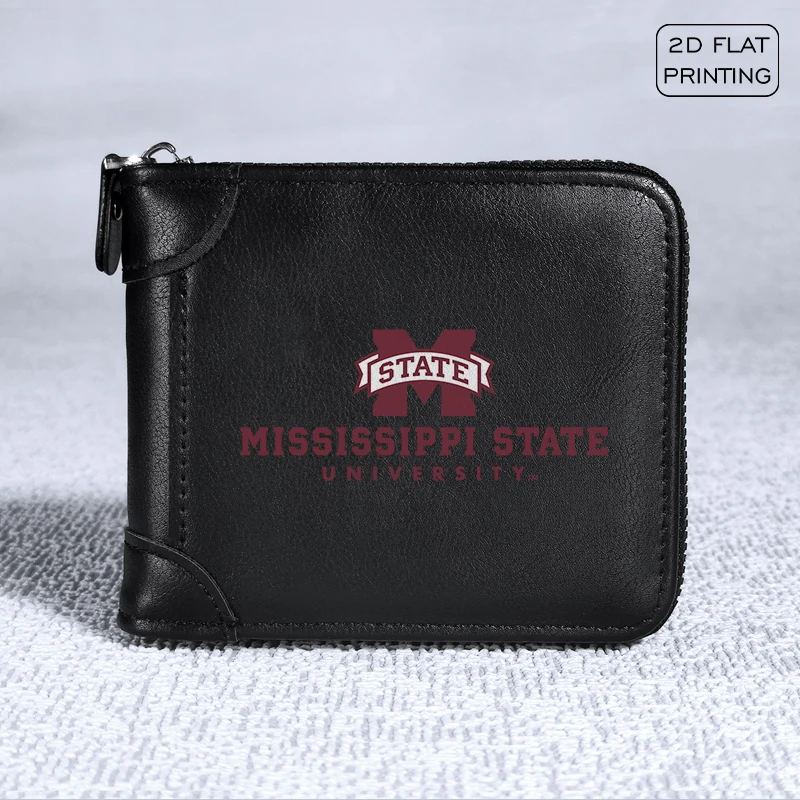 Фото Mississippi State Bulldogs Premium PU Zip Around Wallet Multi Functional Compact Design Durable Lightweight Everyday Use №1