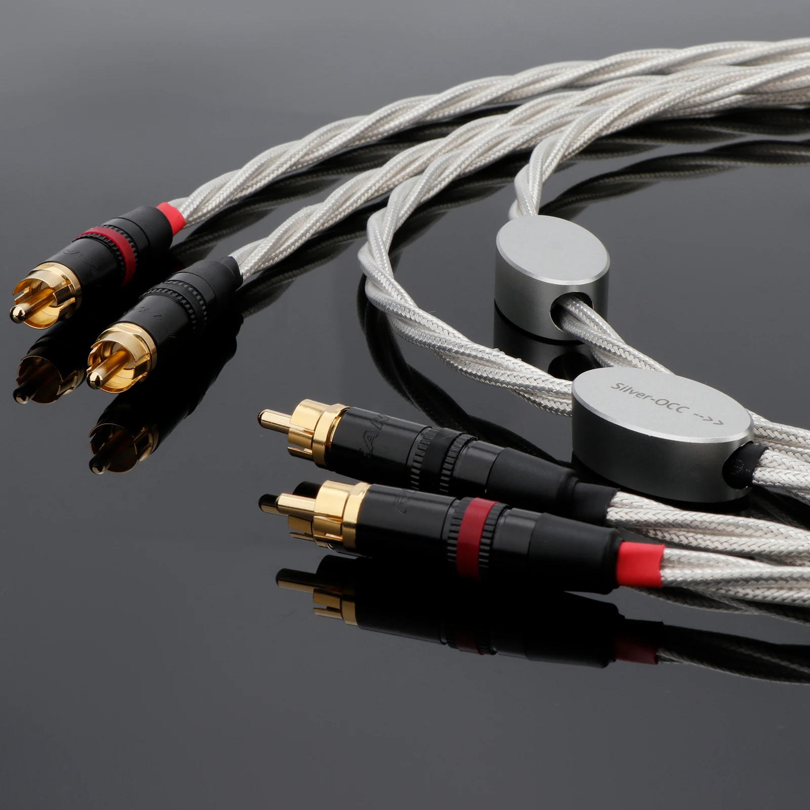 Фото Preffair 6N OCC Кристалл Медь 3-слойный плетеный медный кабель RCA Позолоченная пластина Hi-Fi аудиосигнальная линия для усилителя CD-плеера №1