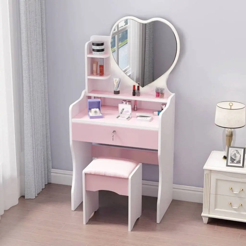 

Makeup Table Furniture Table with Drawers Mirrored Dresser Furniture Bedroom Modern Wooden vanity desk bedroom furniture