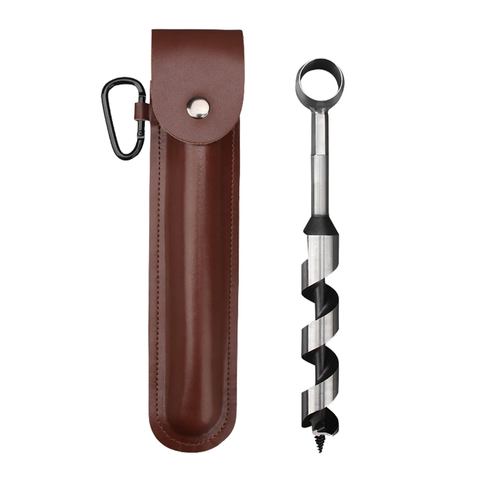 

Survival Auger ToolSurvival Settlers Tool Woodworking Hand Drill Survival Shelters Tool For Camping Backpacking With Leather