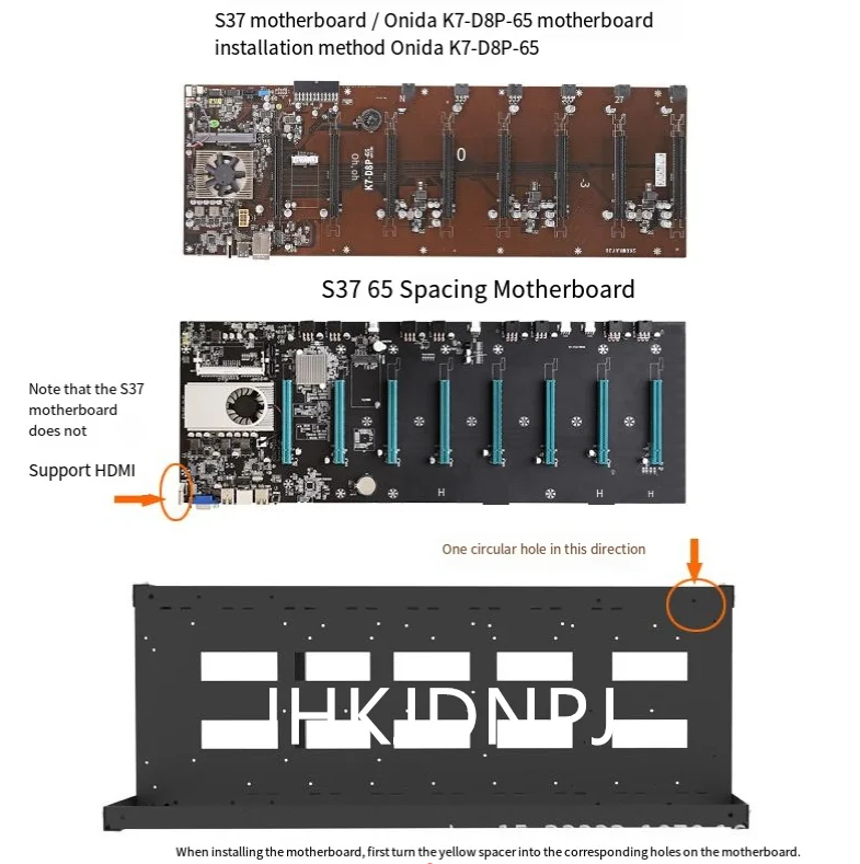 Фото Корпус для майнинг-рига с 8 GPU, открытой конструкцией, поддерживает материнские платы AK2980-D8P-65, S37, B85-65. №4