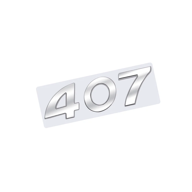 

3D глянцевый черный хром, серебристый металлический логотип, эмблема, наклейка, автомобильная наклейка для Peugeot 407, автомобильные аксессуары