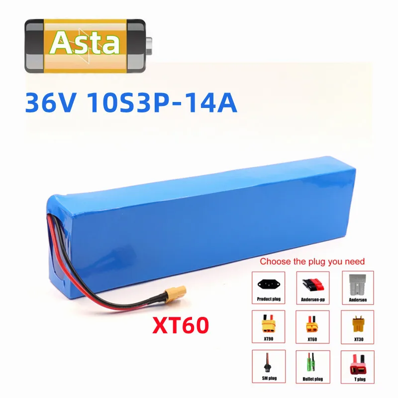 

Аккумулятор 36 В 10S3 14Ah XT60 42V 18650 комплект литий-ионный батарей, аккумулятор для электровелосипеда, электрического автомобиля, велосипеда, мотора, скутера 350W 500W + 15A BMS