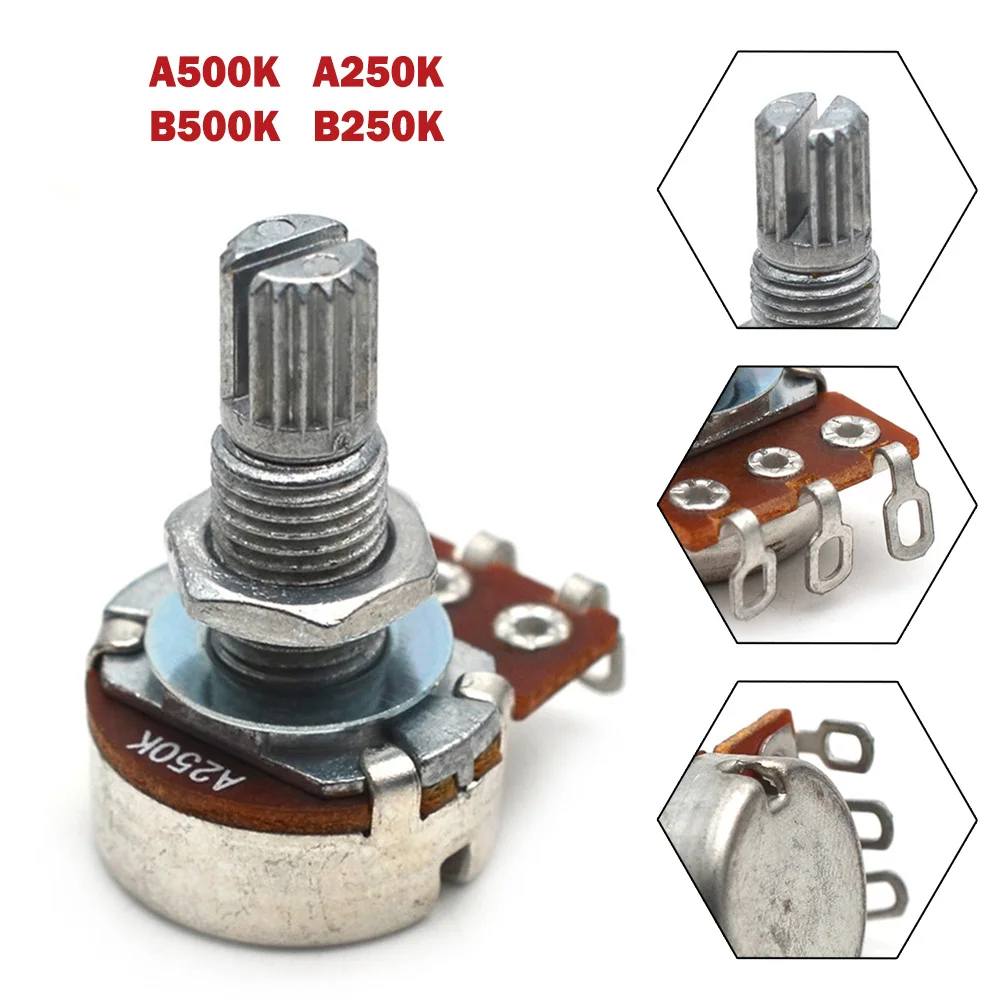 Детали/комплекты для гитары Φ 18 мм вал горшка 250K или 500K Ohms A250K пластиковый