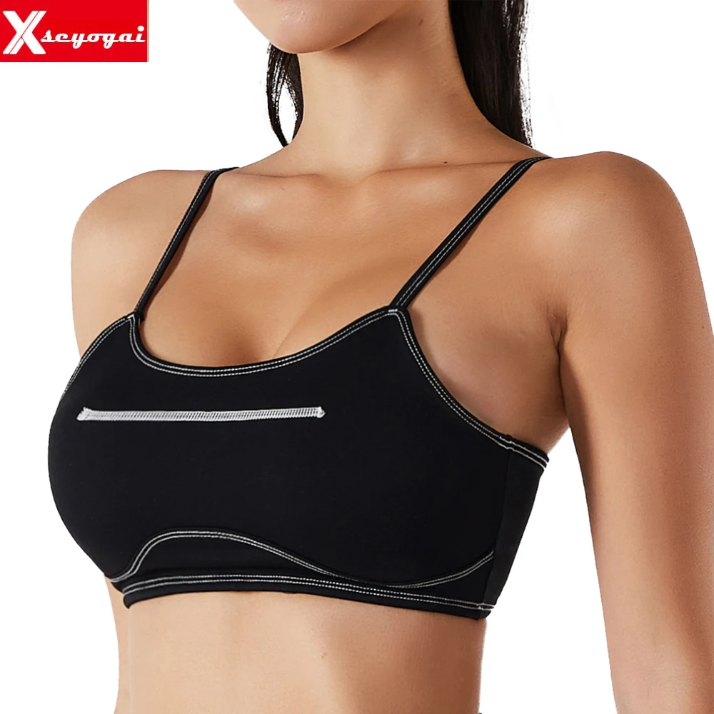 

Ladies Beautiful Back Seamless Yoga Bra Sexy Shockproof Tight Nude Fitness Top Gathering High Intensity Running Sports Vest