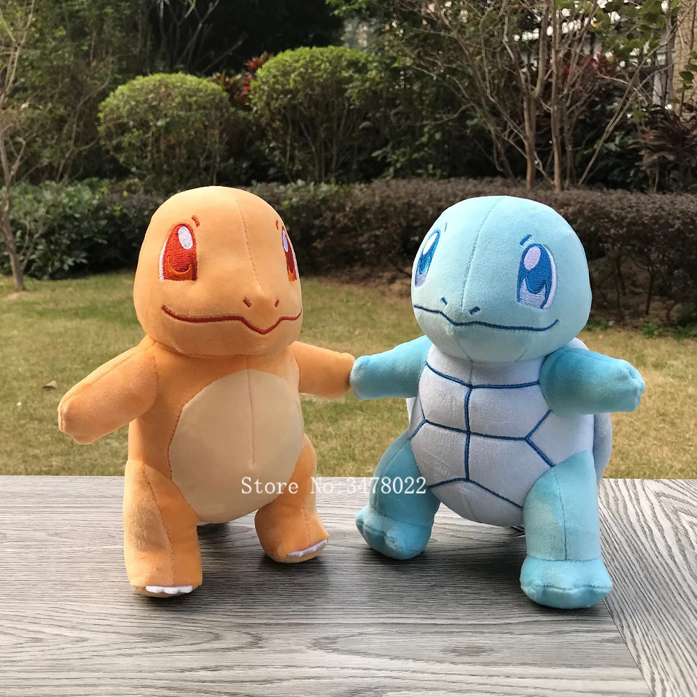 2 Style Anime Shiny Charmander Squirtle Plush Toys Cute Stuffed Toy Soft Doll