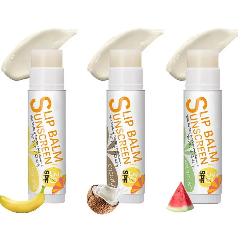 

Lip Balm SPF 30 Super Soft Hydrating Organic Lip Care Products Sunscreen Fruit Flavor Lip Balm Long Lasting Moisture Lip Repair