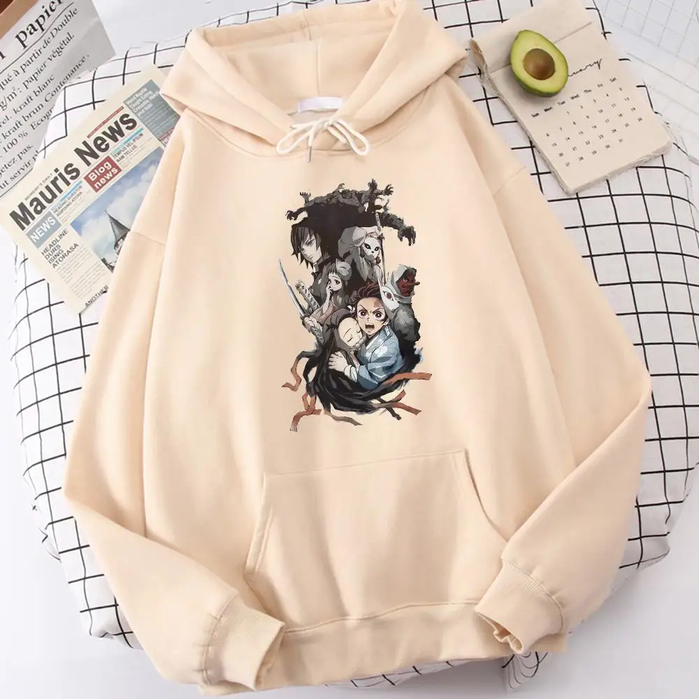 

Harajuku Demon Slayer Hoodie Manga Graphic Funny Men's Pullovers Loose Long Sleeves Sweatshirts New Autumn Fashion Man Clothing