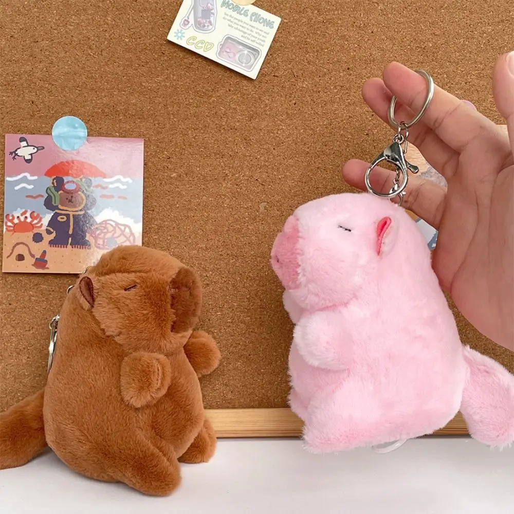Мягкий фаршированный хвост виляющая капибара брелок Kawaii милый плюшевый с