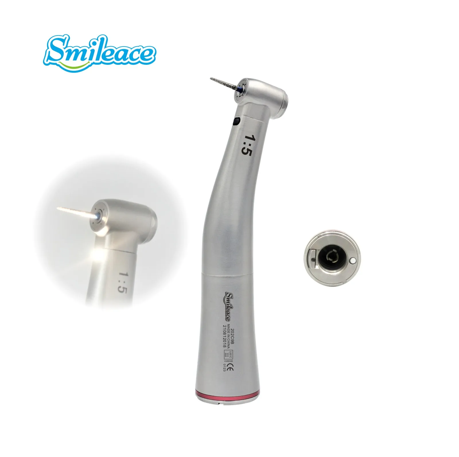 Dental 1:5 Fiber Optic Handpiece Increasing Contra Angle