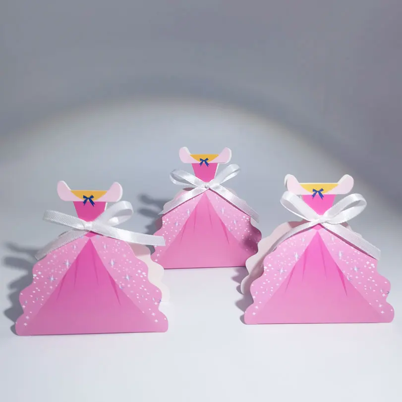 Princess Dress Design Candy Gift Box For Prinzessin Theme Birthday Baby Shower Supplies Wedding Decoration