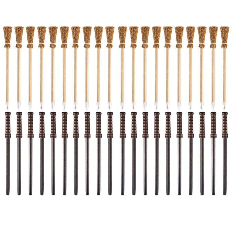 

20 Pcs Wand Pencils Party Supplies And 20 Pcs Witch Broom Pencils, Wand Pencils Theme Birthday Goody Bag Filler Favors