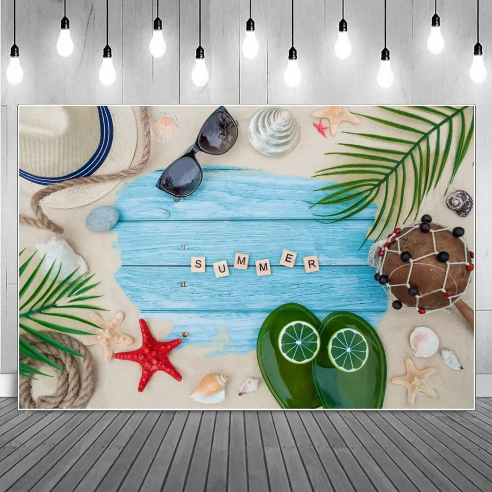 

Тропический Летний Пляжный деревянный фон для фотосъемки морской песок путешествия костюм кокос детские фоны фотопортрет