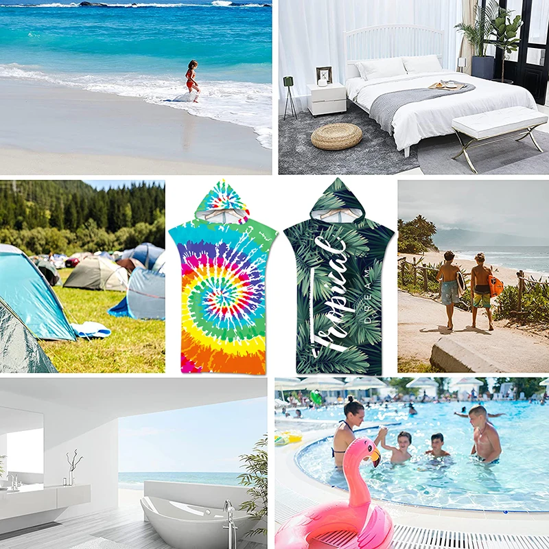 Полотенце-пончо женское пляжное полотенце-пончо для серфинга накидка с