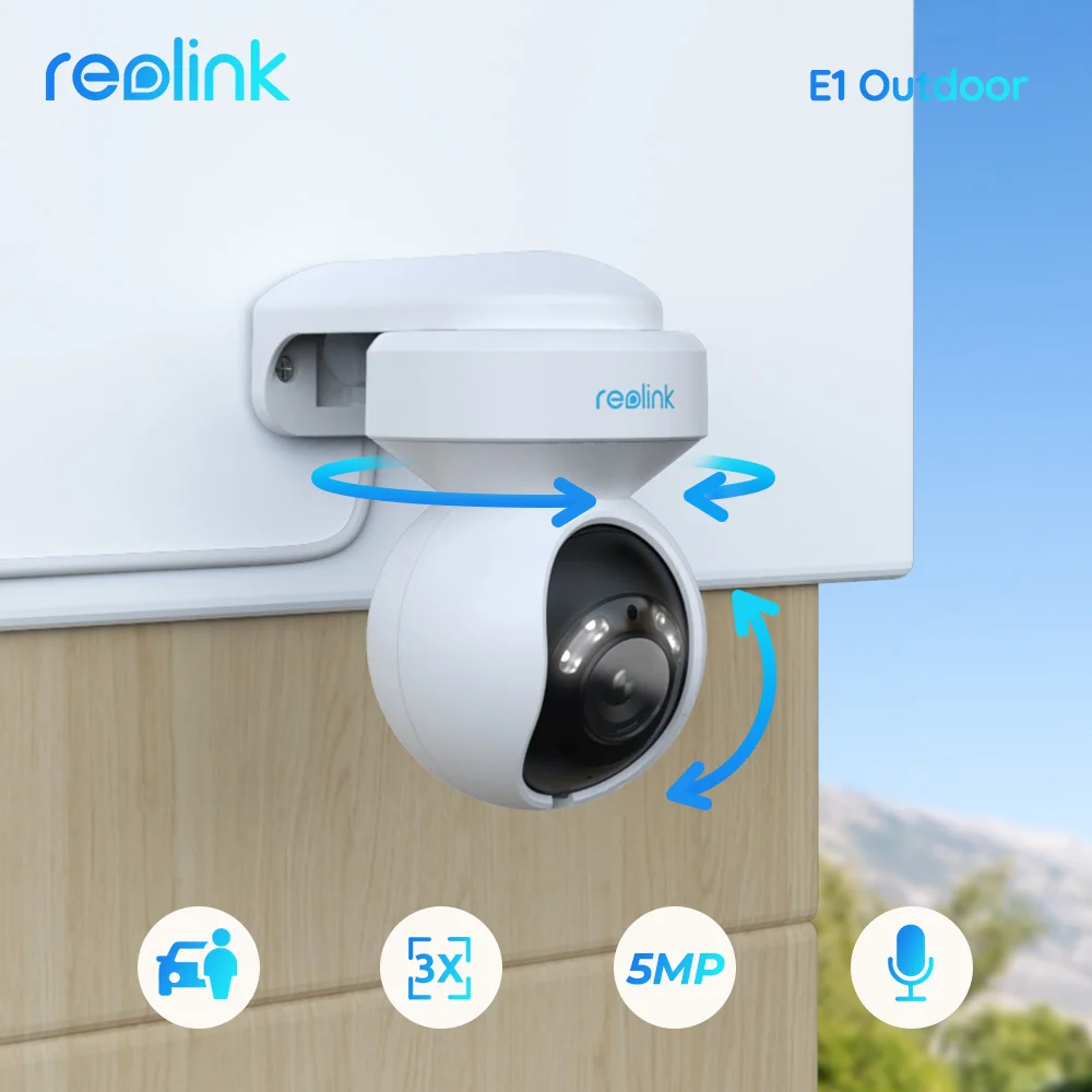 Reolink E1 Series 3Mp Wifi Camera 4Mp Baby Monitor 5Mp Pan-Tilt Ip Cam Smart Ai Detection 4K 8Mp Telecamere Di Videosorveglianza Domestica