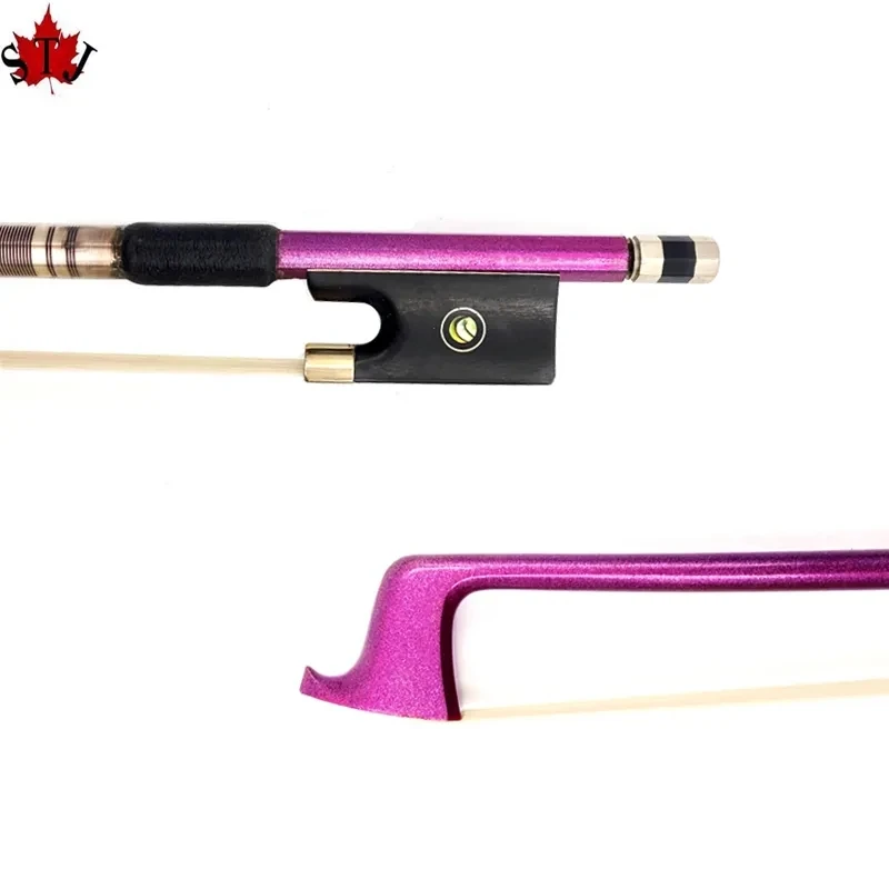 

1 шт., новый материал, фиолетовый лук для скрипки 4/4 для студентов, монгольский белый конский волос, хвост